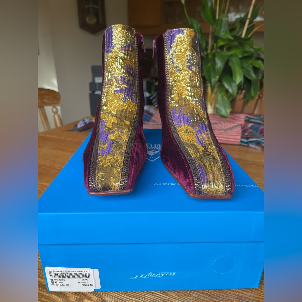 Fluevog Super Fine Zipper Ankle Boot 8 NIB